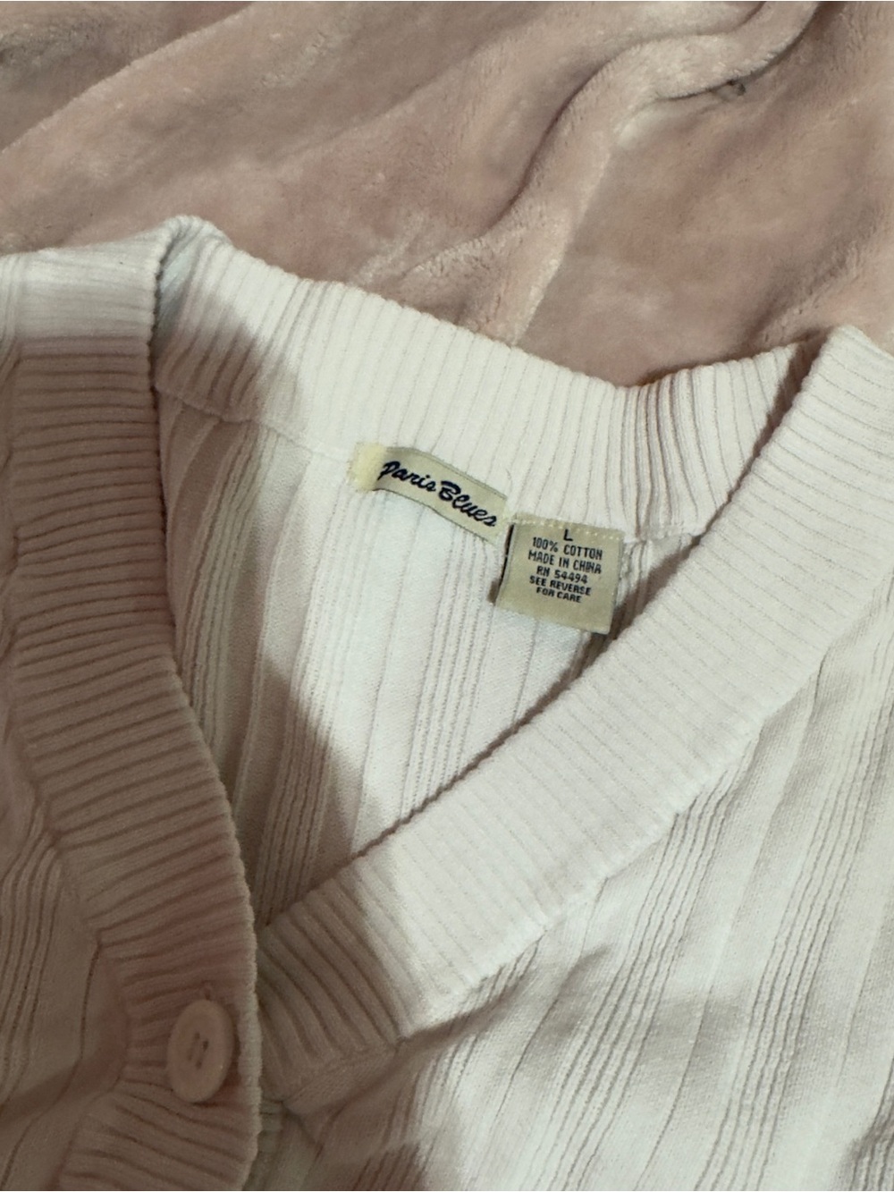 Paris Blues Ivory Ribbed Button-Front Cardigan - Picture 5 of 10